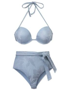 Wet LA Soft Blue Carrie Underwire
Halter Bikini Swimsuit Set New Size Small